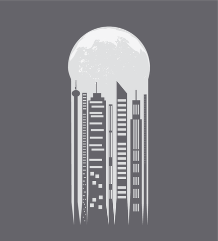 Moon over the city - USUAL.ink! - playera personalizada